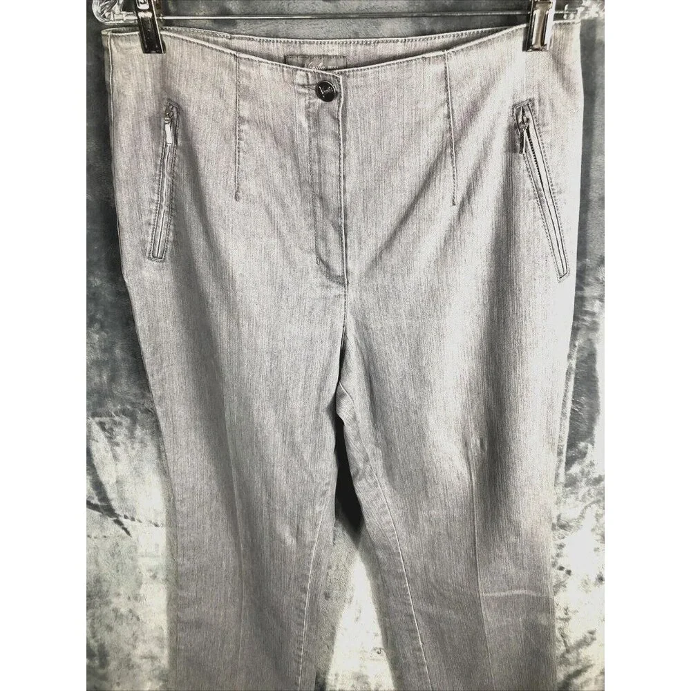Jacky Vanilia Becky Woman's Gray Denim Trouser Pants Size 14 With Zip - Picture 2 of 16
